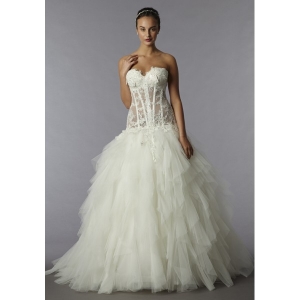 PNINA TORNAI Beaded Lace Gown
